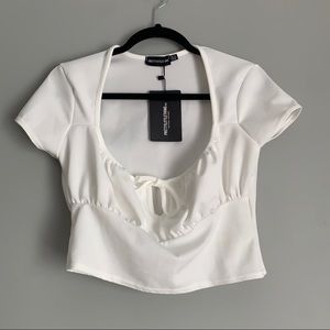 PrettyLittleThing White Crop Top